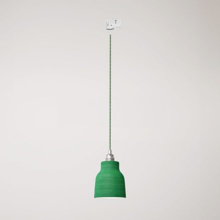 Suspended lamp with Vaso shade and rail adapter