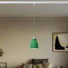 Suspended lamp with Vaso shade and rail adapter