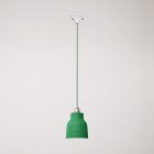Suspended lamp with Vaso shade and rail adapter