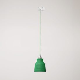 Suspended lamp with Vaso shade and rail adapter