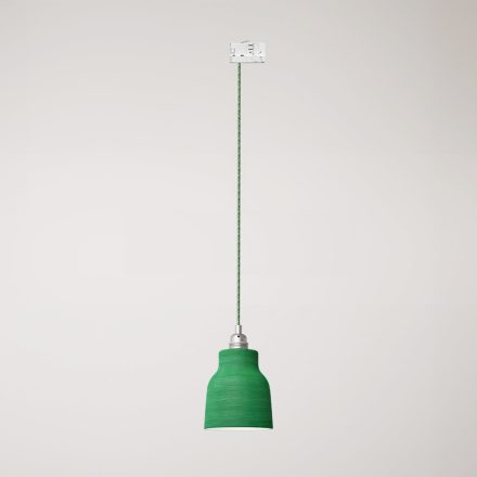 Suspended lamp with Vaso shade and rail adapter