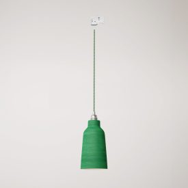 Suspended lamp Bottiglia with shade and rail adapter