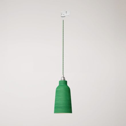 Suspended lamp Bottiglia with shade and rail adapter