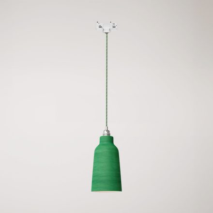 Suspended lamp Bottiglia with shade and rail adapter