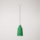 Suspended lamp Bottiglia with shade and rail adapter