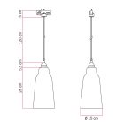 Suspended lamp Bottiglia with shade and rail adapter