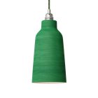 Suspended lamp with textile cable, glass ceramic lampshade and metal details - Made in Italy - Bulb included