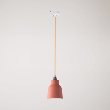 Suspended lamp with Vaso shade and rail adapter