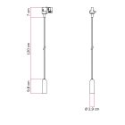P-Light suspended lamp with E14 lamp holder for rail