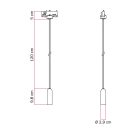 P-Light suspended lamp with E14 lamp holder for rail