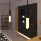 Suspended lamp with textile cable, E14 P-Light lamp holder and metal details - Made in Italy - Bulb included