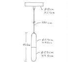 Suspended lamp with textile cable, E14 P-Light lamp holder and metal details - Made in Italy - Bulb included
