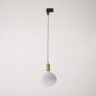 Metal rail-mounted pendant lamp in contrasting design