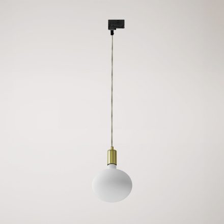 Metal rail-mounted pendant lamp in contrasting design