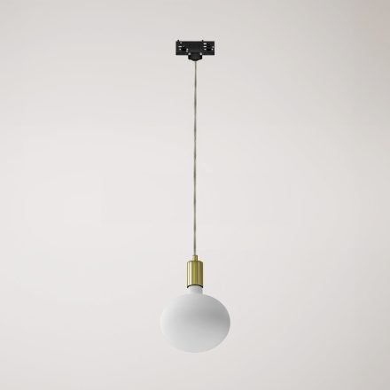 Metal rail-mounted pendant lamp in contrasting design