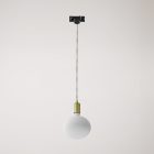 Metal rail-mounted pendant lamp in contrasting design
