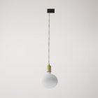 Metal rail-mounted pendant lamp in contrasting design