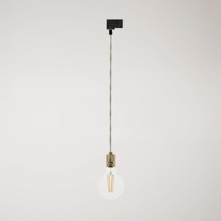 Suspended lamp with knurled aluminum lamp holder for rail