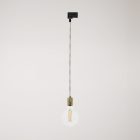 Suspended lamp with knurled aluminum lamp holder for rail