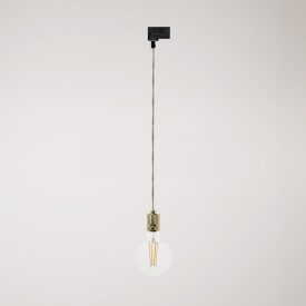 Suspended lamp with knurled aluminum lamp holder for rail