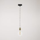 Suspended lamp with knurled aluminum lamp holder for rail