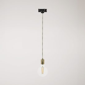 Suspended lamp with knurled aluminum lamp holder for rail