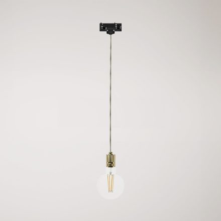 Suspended lamp with knurled aluminum lamp holder for rail