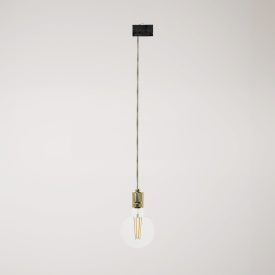 Suspended lamp with knurled aluminum lamp holder for rail