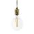 Suspended lamp with textile cable and engraved aluminum lamp holder - Made in Italy - Bulb included