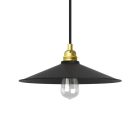 Suspended lamp with textile cable, Swing lampshade and metal details - Made in Italy - Bulb included