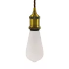 Suspended lamp with twisted textile cable and aluminum lamp holder - Made in Italy