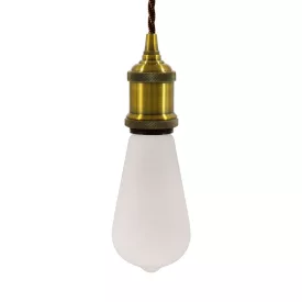   Suspended lamp with twisted textile cable and aluminum lamp holder - Made in Italy