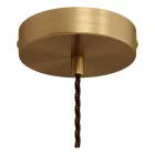 Suspended lamp with twisted textile cable and aluminum lamp holder - Made in Italy