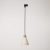 Track-mounted pendant lamp with conical wooden shade