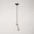 Track-mounted pendant lamp with conical wooden shade