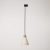 Track-mounted pendant lamp with conical wooden shade