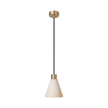  Hanging lamp with a wooden conical lampshade