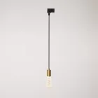Suspended lamp with satin metal rail cover