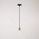 Suspended lamp with satin metal rail cover