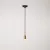 Suspended lamp with satin metal rail cover