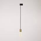 Suspended lamp with satin metal rail cover