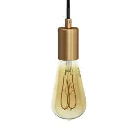   Suspended lamp with textile cable and satin metal details - Made in Italy - Bulb included