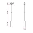 Suspended lamp Tub-E14 with shade for rail