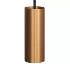 Suspended lamp with textile cable, Tub-E14 lampshade and metal details