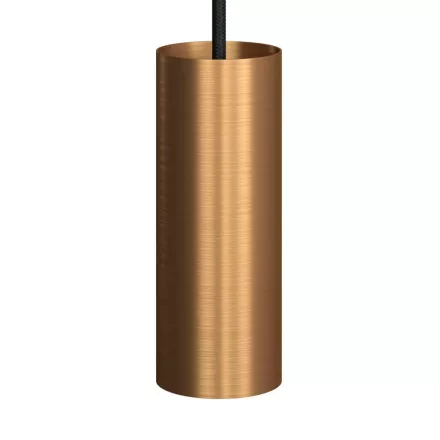 Suspended lamp with textile cable, Tub-E14 lampshade and metal details