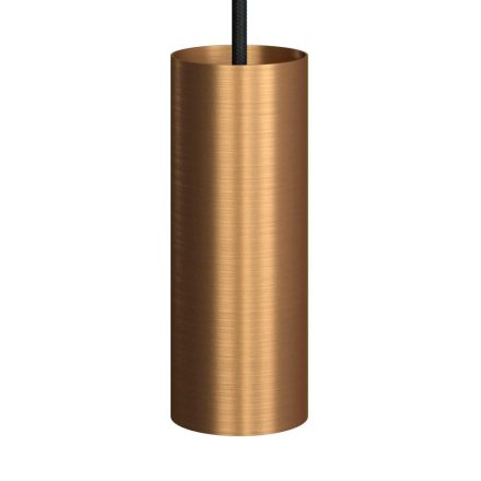 Suspended lamp with textile cable, Tub-E14 lampshade and metal details