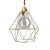 Suspended lamp with textile cable, diamond-shaped lampshade and metal details - Made in Italy - Bulb included