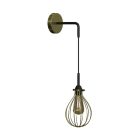 Fermaluce Metal wall lamp with hanging lampshade and curved extension