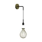 Fermaluce Metal wall lamp with hanging lampshade and curved extension