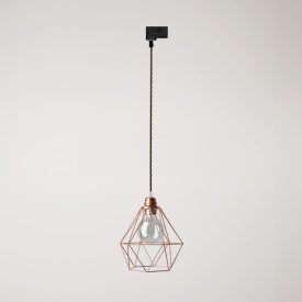 Diamond cage lamp on rail
